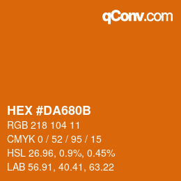 カラーコード: HEX #DA680B | qconv.com