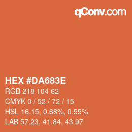 Color code: HEX #DA683E | qconv.com
