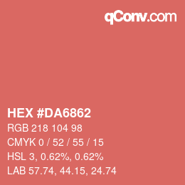 カラーコード: HEX #DA6862 | qconv.com