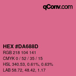 カラーコード: HEX #DA688D | qconv.com