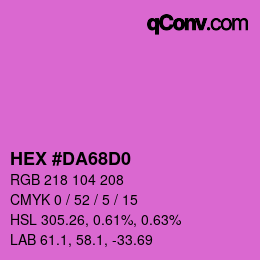 Color code: HEX #DA68D0 | qconv.com