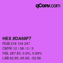 Color code: HEX #DA68F7 | qconv.com
