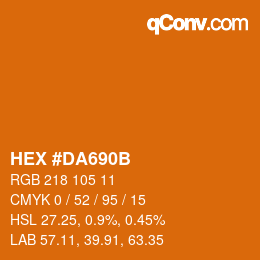 Color code: HEX #DA690B | qconv.com