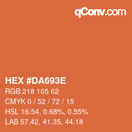 Color code: HEX #DA693E | qconv.com