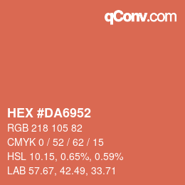 Color code: HEX #DA6952 | qconv.com