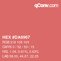 Color code: HEX #DA6967 | qconv.com