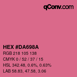 Color code: HEX #DA698A | qconv.com