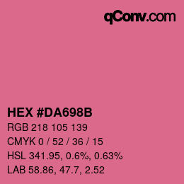 Color code: HEX #DA698B | qconv.com