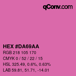 Color code: HEX #DA69AA | qconv.com
