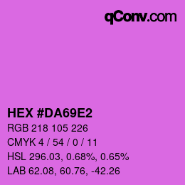 Color code: HEX #DA69E2 | qconv.com