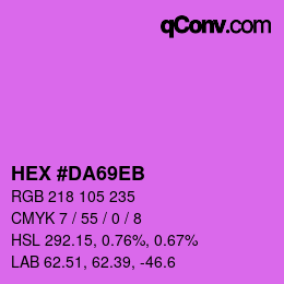 Color code: HEX #DA69EB | qconv.com