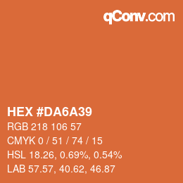 颜色代码: HEX #DA6A39 | qconv.com