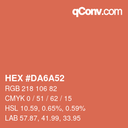 Color code: HEX #DA6A52 | qconv.com