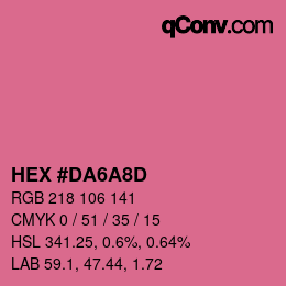Color code: HEX #DA6A8D | qconv.com