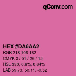 颜色代码: HEX #DA6AA2 | qconv.com