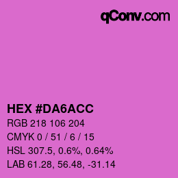 カラーコード: HEX #DA6ACC | qconv.com