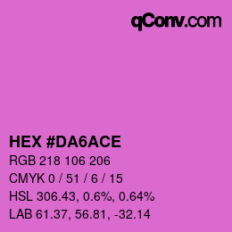 Color code: HEX #DA6ACE | qconv.com