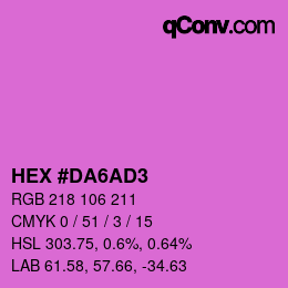 Color code: HEX #DA6AD3 | qconv.com