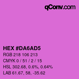 Color code: HEX #DA6AD5 | qconv.com