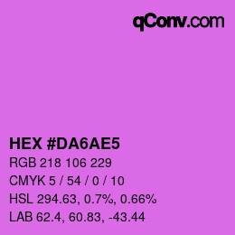 Color code: HEX #DA6AE5 | qconv.com