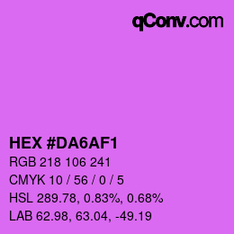 カラーコード: HEX #DA6AF1 | qconv.com
