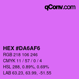 颜色代码: HEX #DA6AF6 | qconv.com