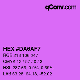 カラーコード: HEX #DA6AF7 | qconv.com