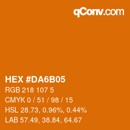 Color code: HEX #DA6B05 | qconv.com