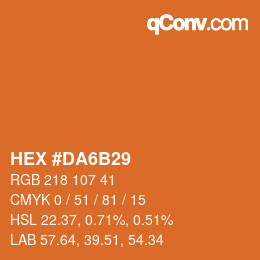 Color code: HEX #DA6B29 | qconv.com