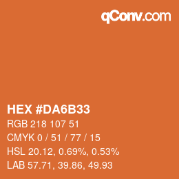 Color code: HEX #DA6B33 | qconv.com