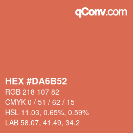 カラーコード: HEX #DA6B52 | qconv.com