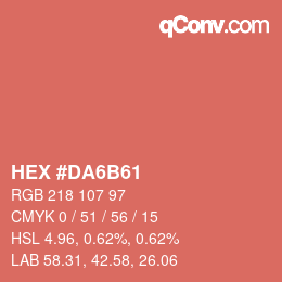 Color code: HEX #DA6B61 | qconv.com