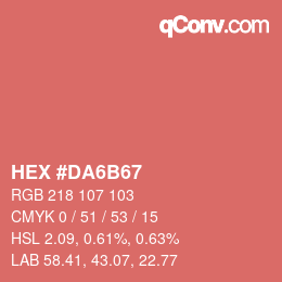 カラーコード: HEX #DA6B67 | qconv.com