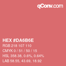 Color code: HEX #DA6B6E | qconv.com