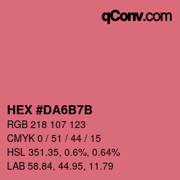 Color code: HEX #DA6B7B | qconv.com