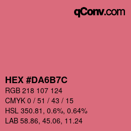 颜色代码: HEX #DA6B7C | qconv.com