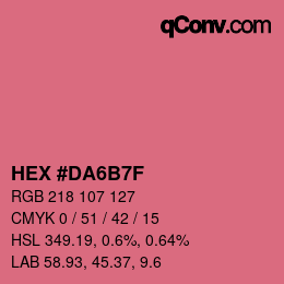 カラーコード: HEX #DA6B7F | qconv.com
