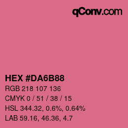 カラーコード: HEX #DA6B88 | qconv.com