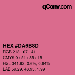 Color code: HEX #DA6B8D | qconv.com