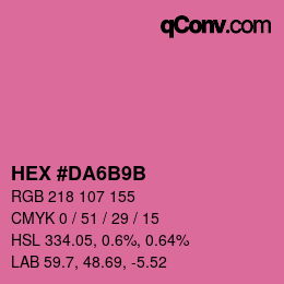 Color code: HEX #DA6B9B | qconv.com
