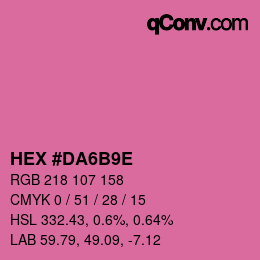 カラーコード: HEX #DA6B9E | qconv.com