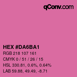 カラーコード: HEX #DA6BA1 | qconv.com