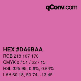 カラーコード: HEX #DA6BAA | qconv.com