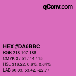 カラーコード: HEX #DA6BBC | qconv.com