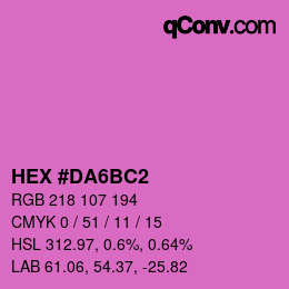 カラーコード: HEX #DA6BC2 | qconv.com