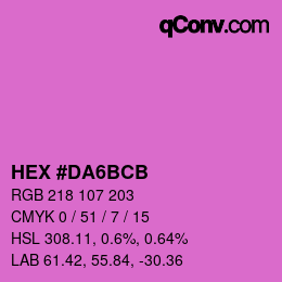 カラーコード: HEX #DA6BCB | qconv.com