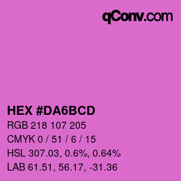 Color code: HEX #DA6BCD | qconv.com