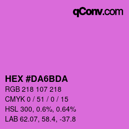 Color code: HEX #DA6BDA | qconv.com