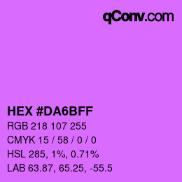 Color code: HEX #DA6BFF | qconv.com