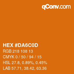 Color code: HEX #DA6C0D | qconv.com